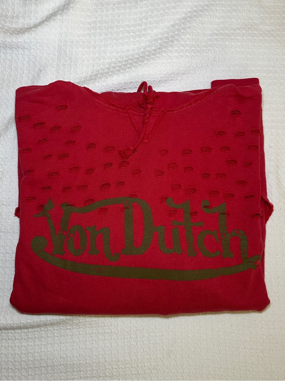 Von Dutch Red Sweatshirt with Olive Logo